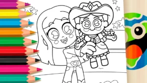 Desenho para colorir Boiadeirinha e Lili GRÁTIS ▷ Colorir Online Agora