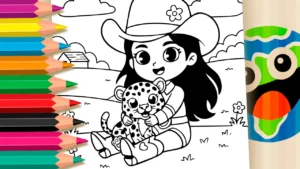 Desenho para colorir Boiadeirinha e Oncinha para Colorir GRÁTIS ▷ Pinte no Celular