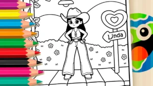 Boiadeirinha Linda para Colorir GRÁTIS ▷ Pinte Online