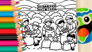 Desenho para colorir Café e Imigração para Colorir GRÁTIS ▷ Pinte Já!