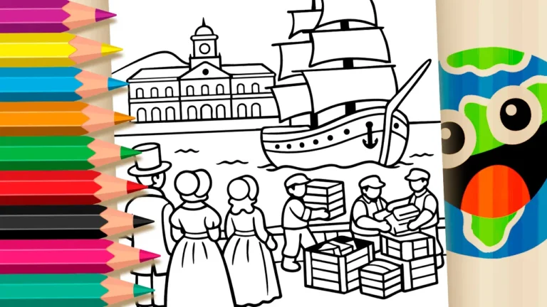 Chegada da Família Real para Colorir GRÁTIS ▷ Pinte!