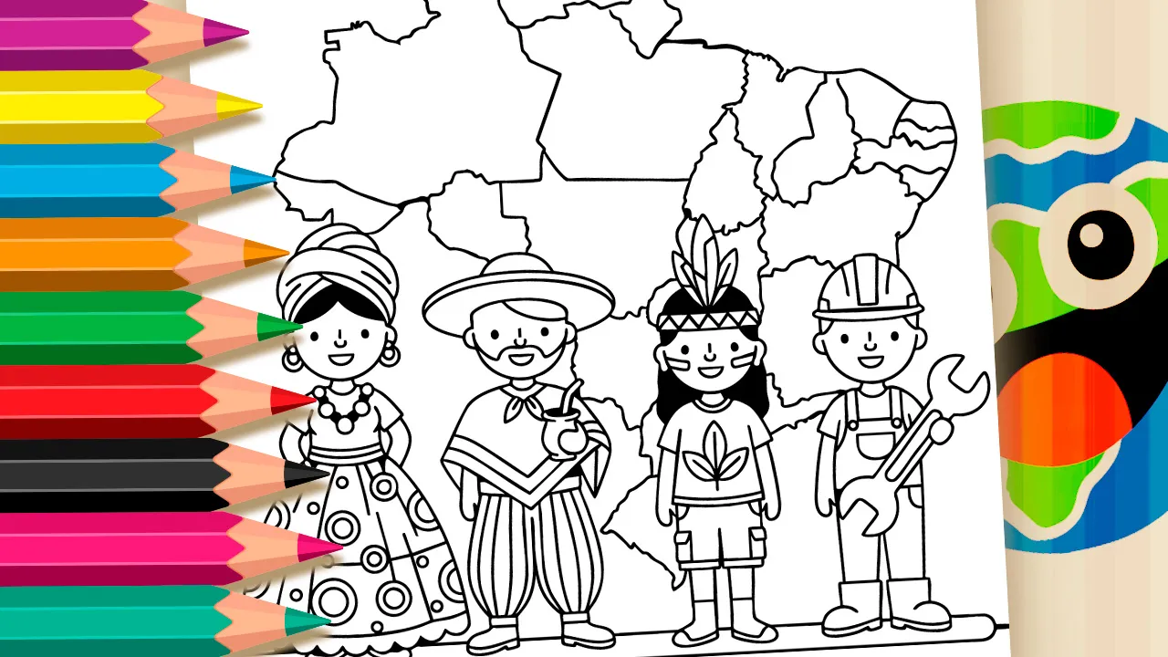 Diversidade do Brasil para Colorir GRÁTIS ▷ Pinte!