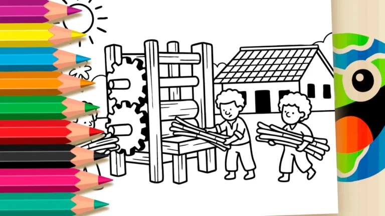 Engenho de Açúcar para Colorir GRÁTIS ▷ Pinte Online!