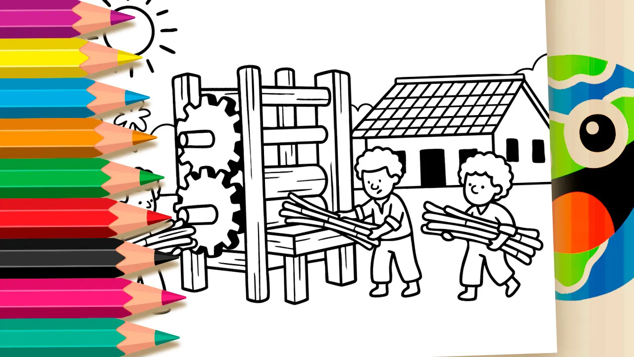 Engenho de Açúcar para Colorir GRÁTIS ▷ Pinte Online!