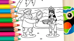 Desenho para colorir Escambo no Brasil para Colorir GRÁTIS ▷ Pinte Online!
