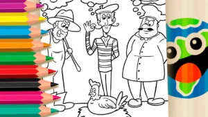 Desenho para colorir Galinha e Profissões GRATIS ▷ Pinte no Celular