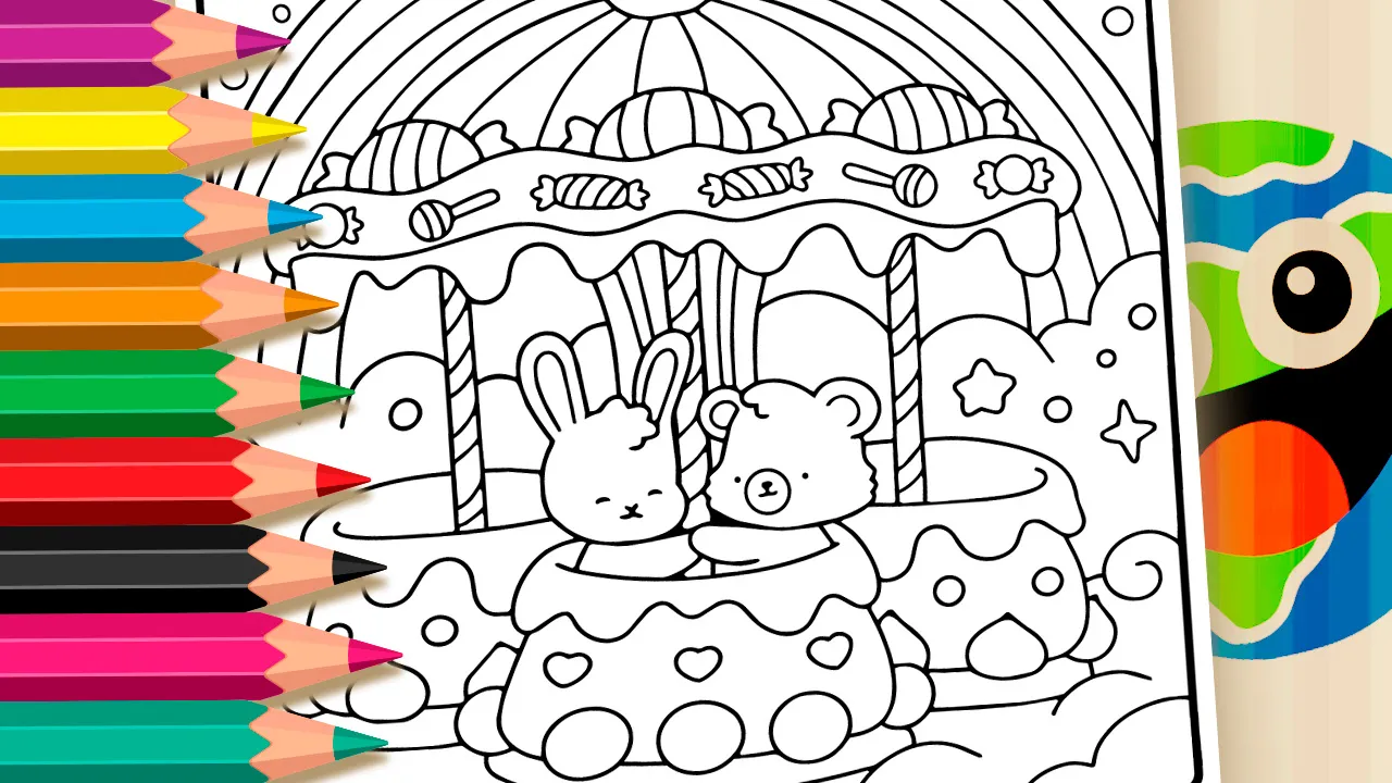 Desenho parque doces para colorir GRÁTIS ▷ Pinte online