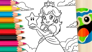 Desenho para colorir Colorir Princesa Peach GRÁTIS ▷ Pinte no Celular
