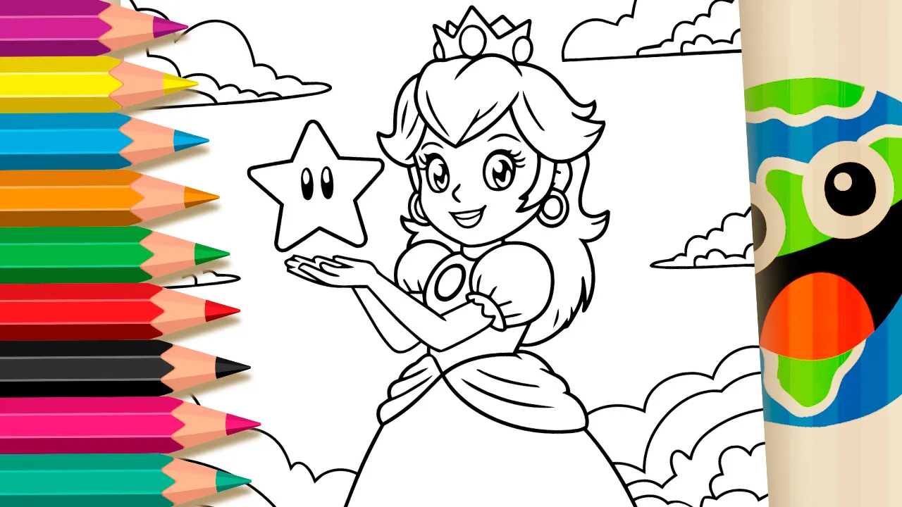 Colorir Princesa Peach GRÁTIS ▷ Pinte no Celular