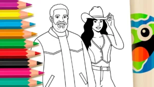 Desenho Péricles e Ana Castela GRÁTIS ▷ Colorir Online