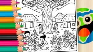 Desenho para colorir Quilombo de Palmares para Colorir GRÁTIS ▷ Pinte Já!