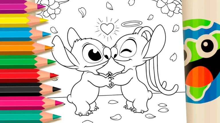 Stitch e Angel para Colorir GRÁTIS ▷ Pinte Agora