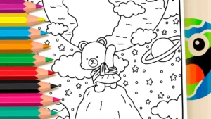 Desenho para colorir Ursinho Atlas GRÁTIS ▷ Pinte no Celular