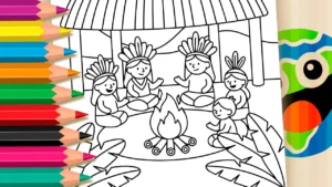 Tradições Indígenas para Colorir GRÁTIS ▷ Pinte Online!