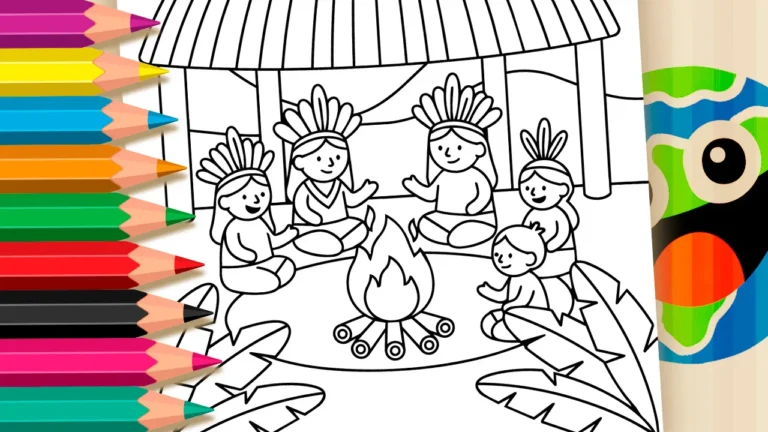 Tradições Indígenas para Colorir GRÁTIS ▷ Pinte Online!