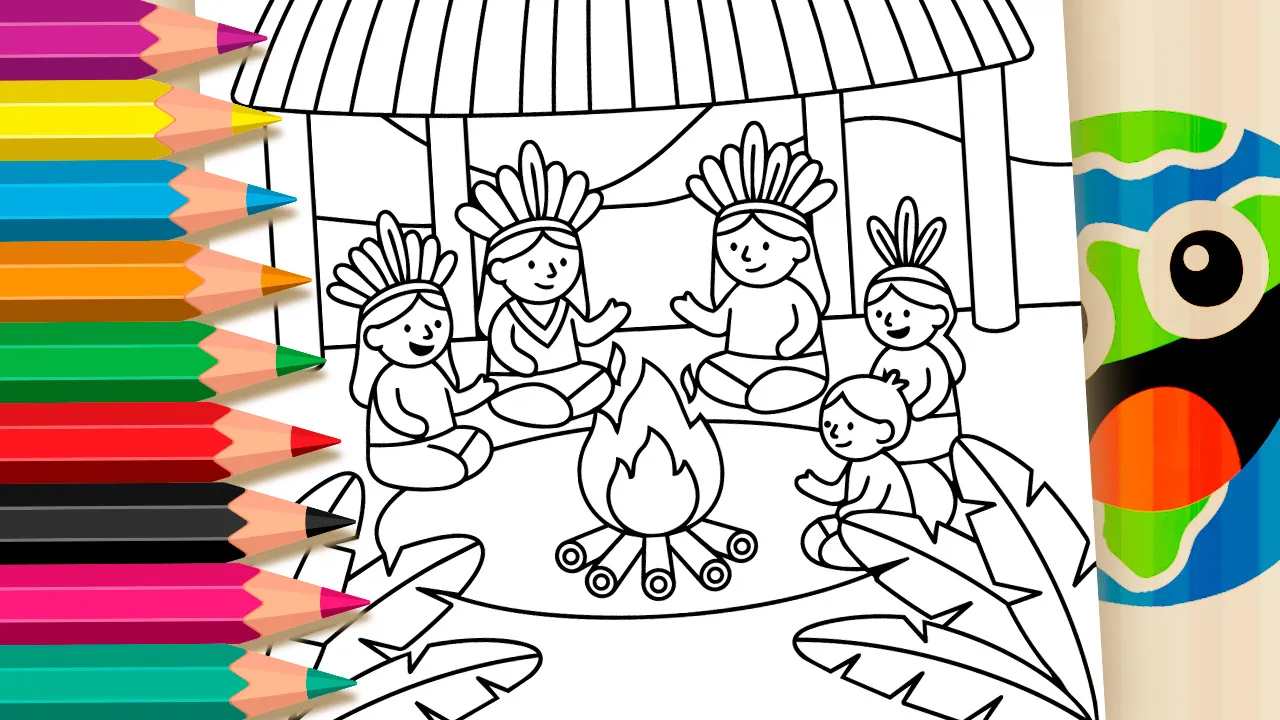 Tradições Indígenas para Colorir GRÁTIS ▷ Pinte Online!