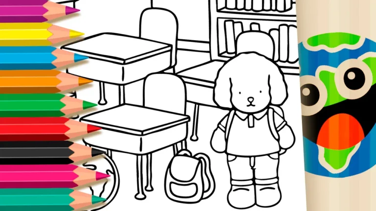 Cachorrinho na Escola GRÁTIS ▷ Pinte no Celular