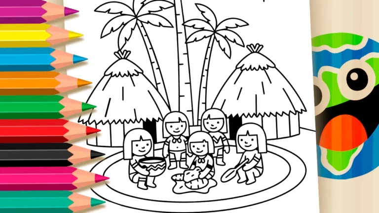 Vida na Aldeia Indígena para Colorir GRÁTIS ▷ Pinte Agora!