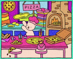 pink pizza