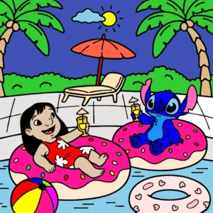 a festa na piscina