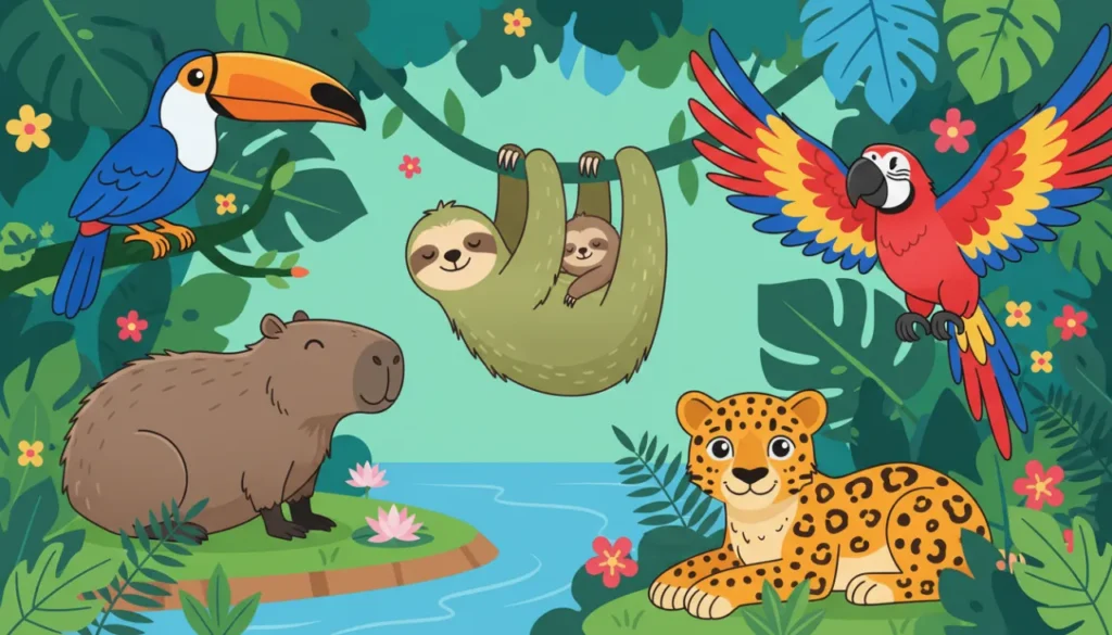 13 Desenhos de Animais da Mata Atlântica para Colorir Online e Imprimir Grátis