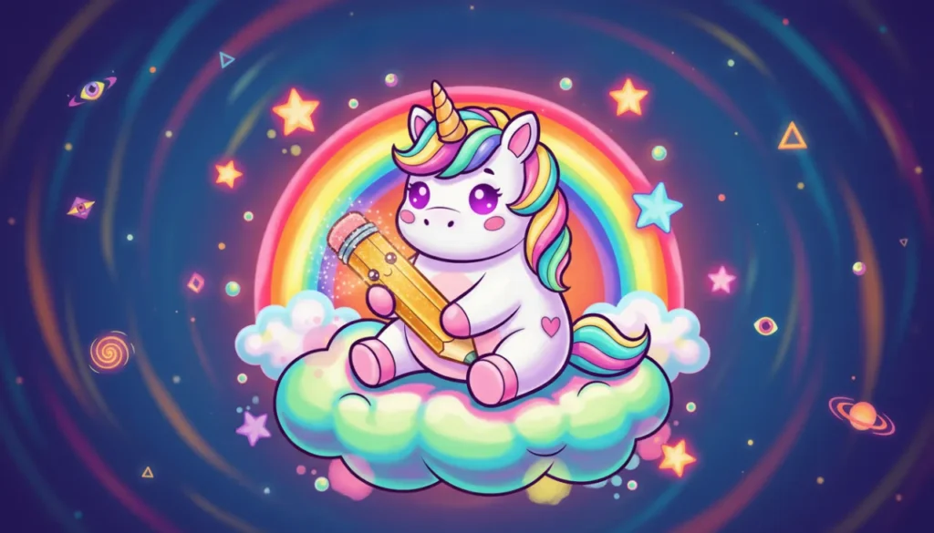 Desenho de Unicórnio para Imprimir e Colorir: 10 Unicórnios Kawaii Mágicos