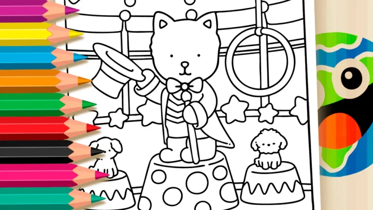 Desenho Gatinho Estilo Bobbie Goods no Circo GRÁTIS ▷ Pinte Online