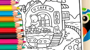 Desenho para colorir Café no Estilo Bobbie Goods GRÁTIS ▷ Pinte no celular