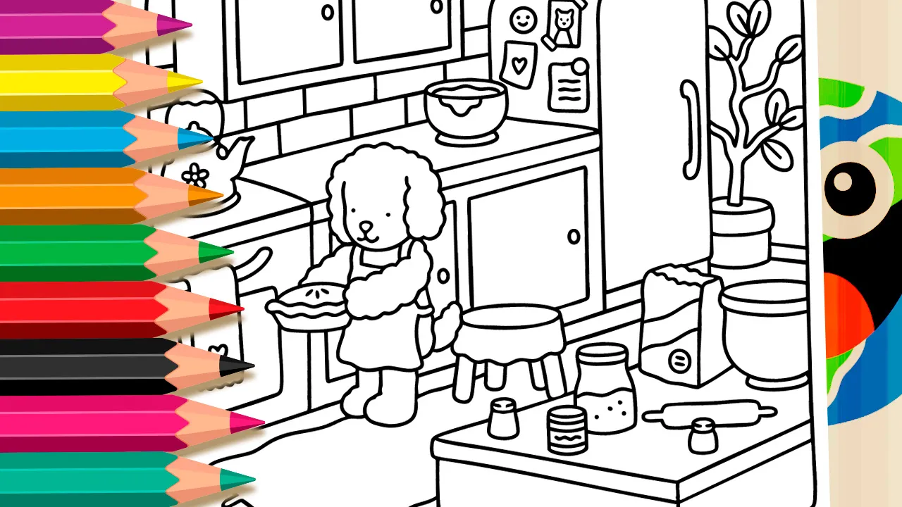 Desenho Cachorrinho Estilo Bobbie Goods Fazendo Torta GRÁTIS ▷ Pinte Agora