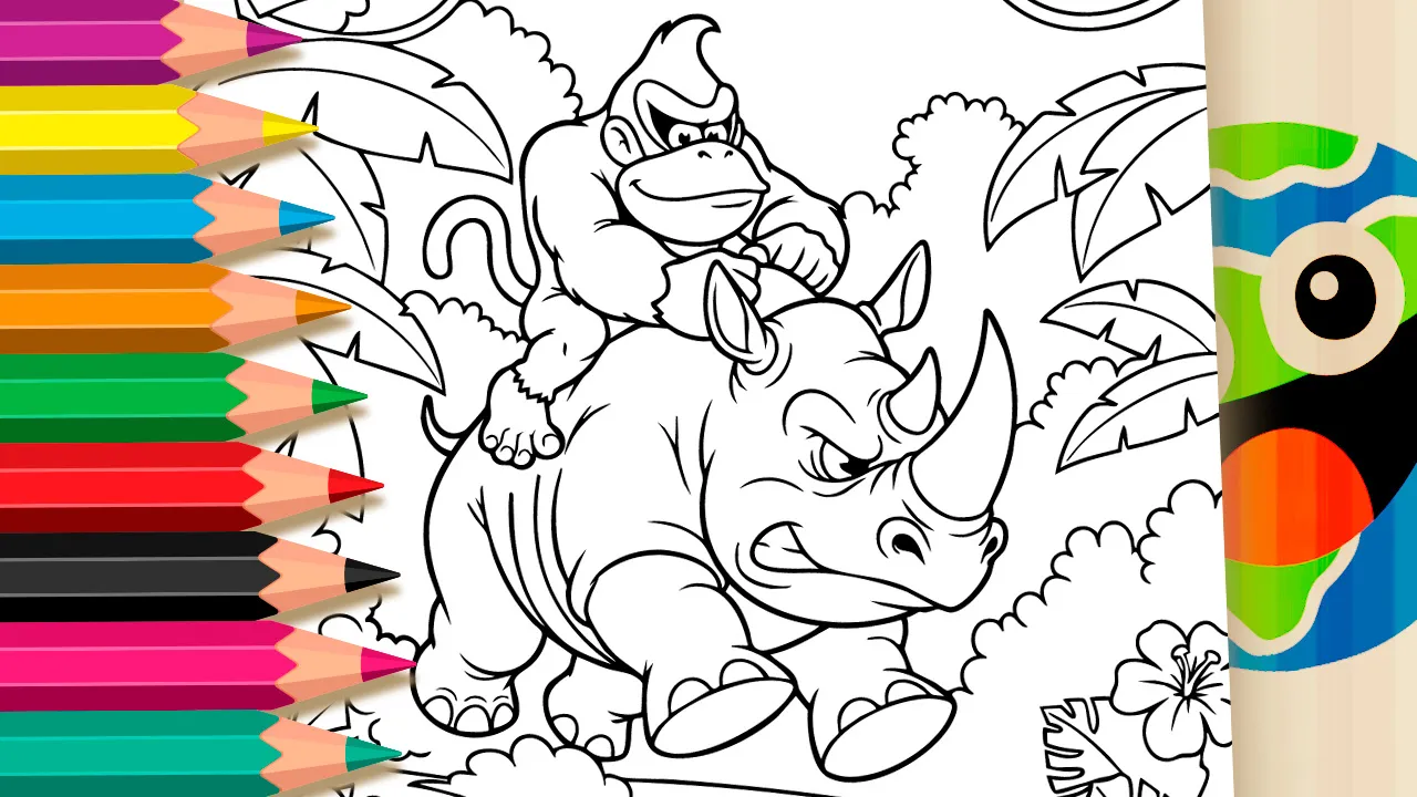 Donkey Kong no Rinoceronte GRÁTIS ▷ Pinte Online
