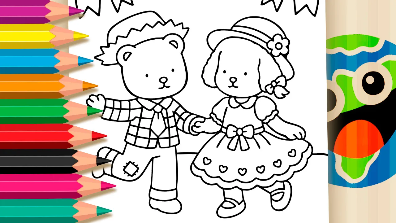 Festa Junina Estilo Bobbie Goods para Colorir GRÁTIS ▷ Online