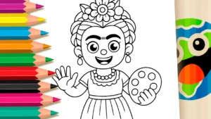 Desenho para colorir Desenho Frida Kahlo para Colorir GRÁTIS ▷ Pinte Agora