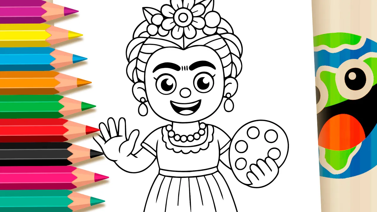 Desenho Frida Kahlo para Colorir GRÁTIS ▷ Pinte Agora