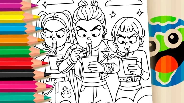 Macarrão das Guerreiras do Kpop GRÁTIS ▷ Pinte Online