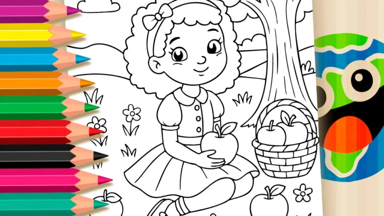 Menina na Macieira para Colorir GRÁTIS ▷ Pinte Agora