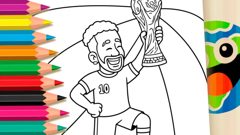 Desenho do Neymar Campeão Copa do Mundo para Colorir ▷ Pinte Agora!