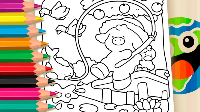 Desenho Vaquinha Kawaii Pescando GRÁTIS ▷ Pinte Online