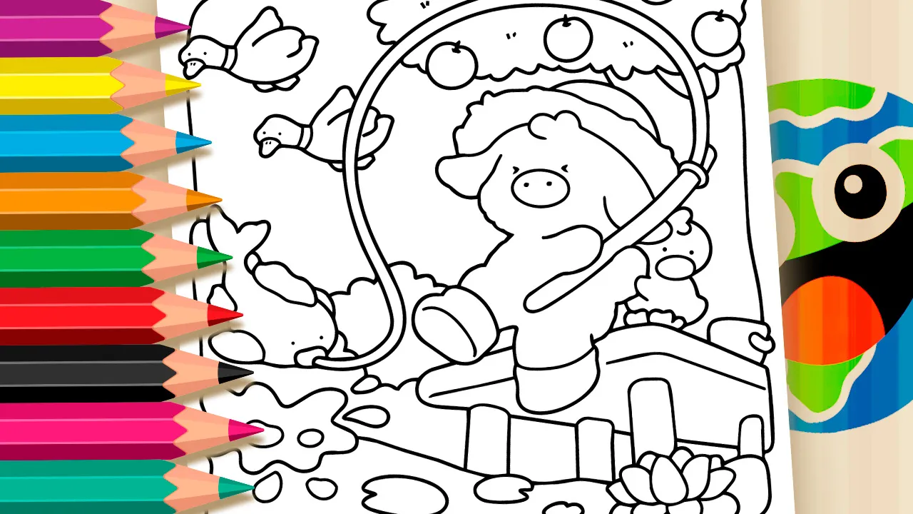 Desenho Vaquinha Kawaii Pescando GRÁTIS ▷ Pinte Online