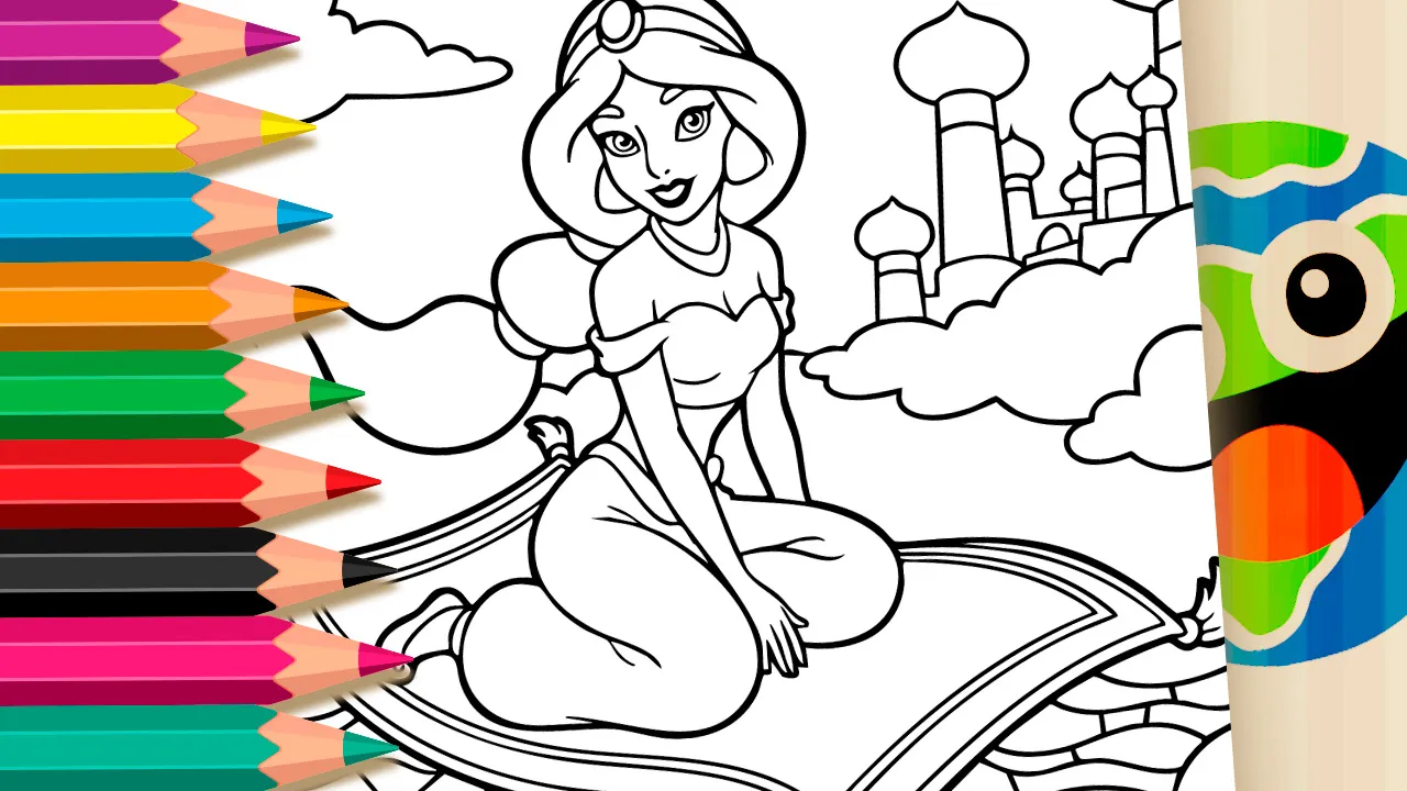 Princesa Jasmine Para Colorir GRÁTIS ▷ Pinte Agora!