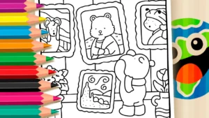 Desenho para colorir Desenho Hipopótamo no Museu GRÁTIS ▷ Pinte Online