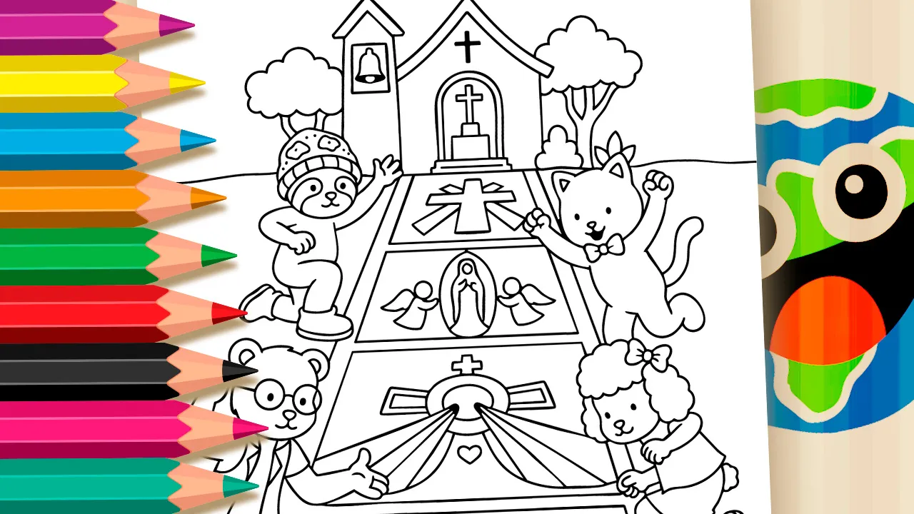 Desenho Tapete Corpus Christi para colorir ▷ Pinte no celular