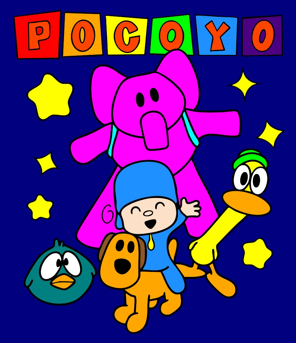 pocoyo e seus amigos – Desenho Colorido Online para Pintar e Imprimir | Jogo de Colorir grátis no Mundo dos Jogos