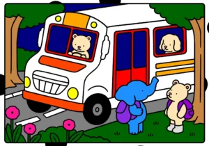 animais indo para escola