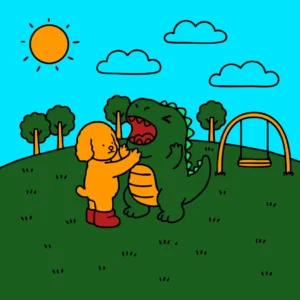 cachorrinho e dinossauro estil 1780918174