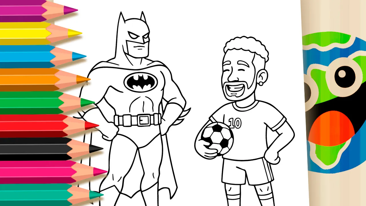 Desenho do Batman e Neymar para Colorir Online