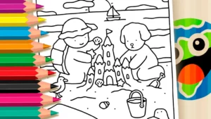 Desenho para colorir Desenho de Castelo de Areia estilo Bobbie Goods