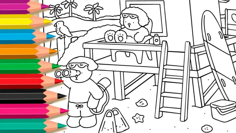 Dia de Cair no Mar – Desenho estilo Bobbie Goods