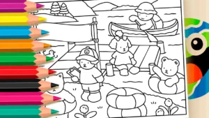 Desenho para colorir Dia no Lago para Colorir: Estilo Bobbie Goods