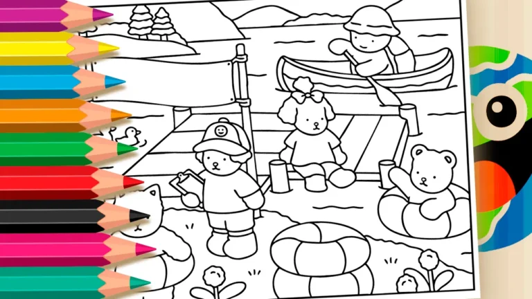 Dia no Lago para Colorir: Estilo Bobbie Goods