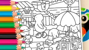 Desenho para colorir Colorir Parque de Diversões estilo Bobbie Goods Online